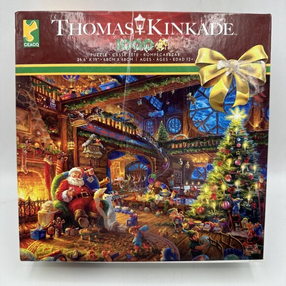 Ceaco Other - Thomas Kinkade Santa's Workshop Puzzle 26.6" x 19" Christmas Jigsaw 1000 Pieces